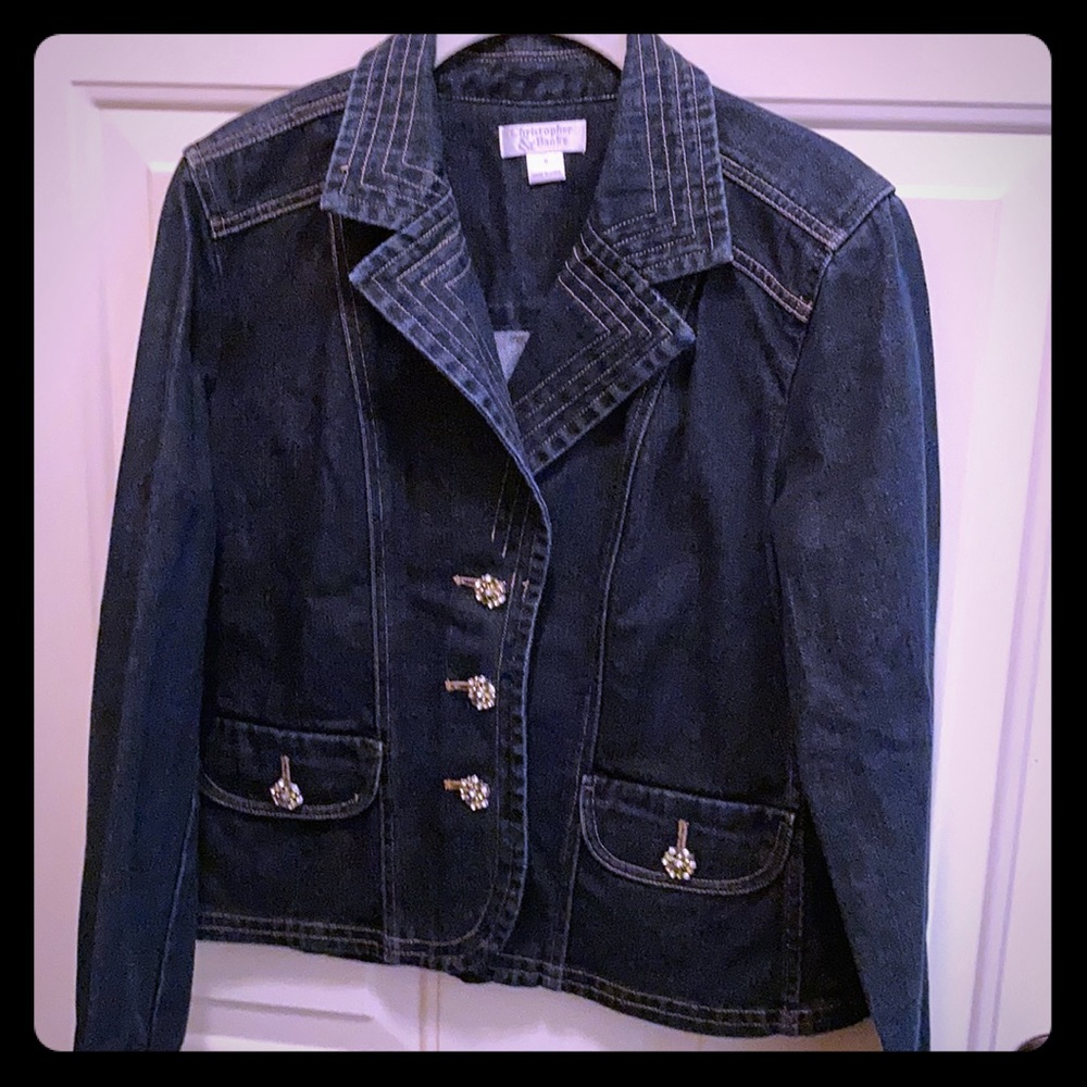 Christopher & Banks dark indigo jean jacket Size S